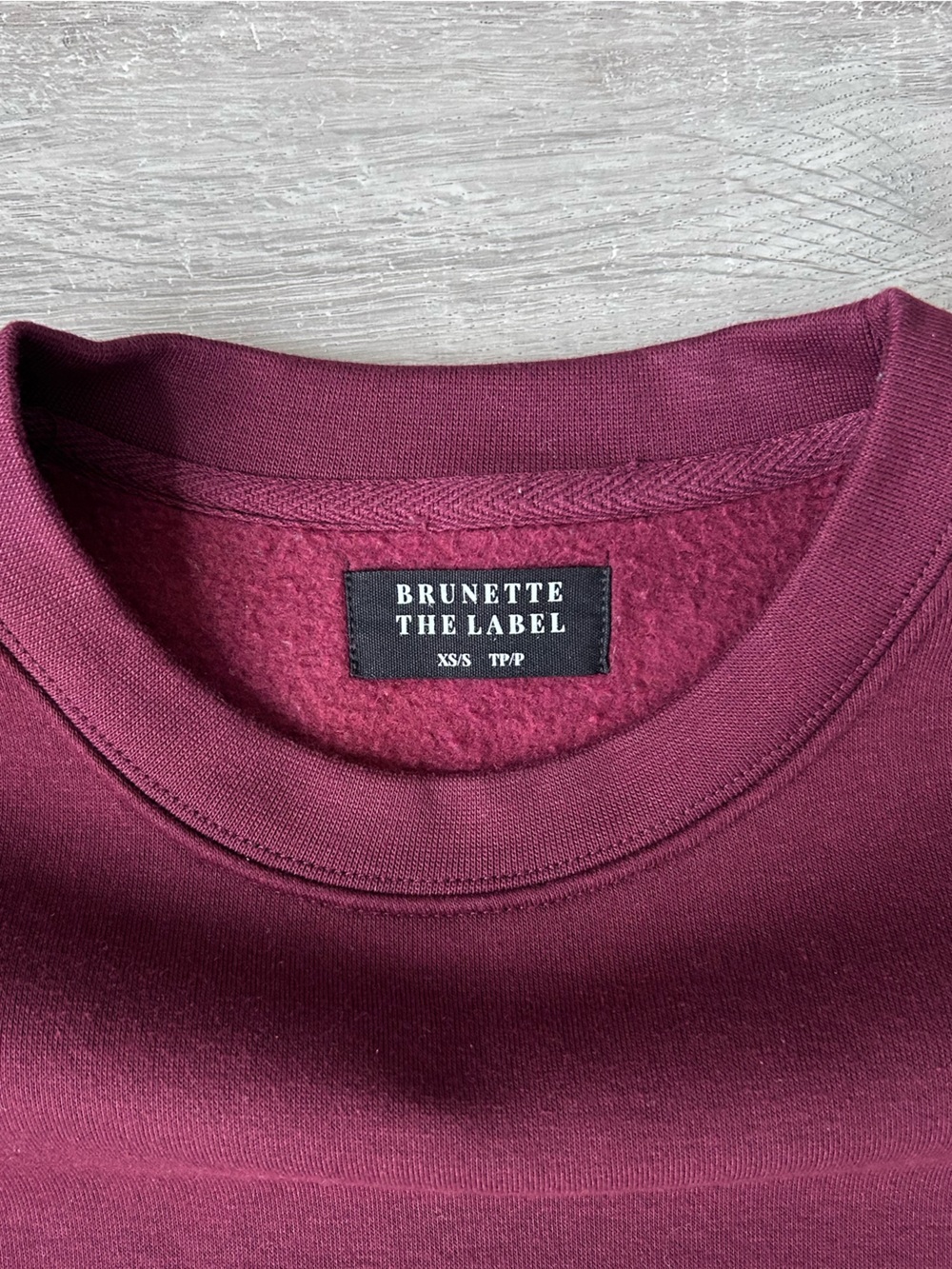 Brunette The Label Women’s Burgundy Sweatshirt size xxs - Picture 2 of 8